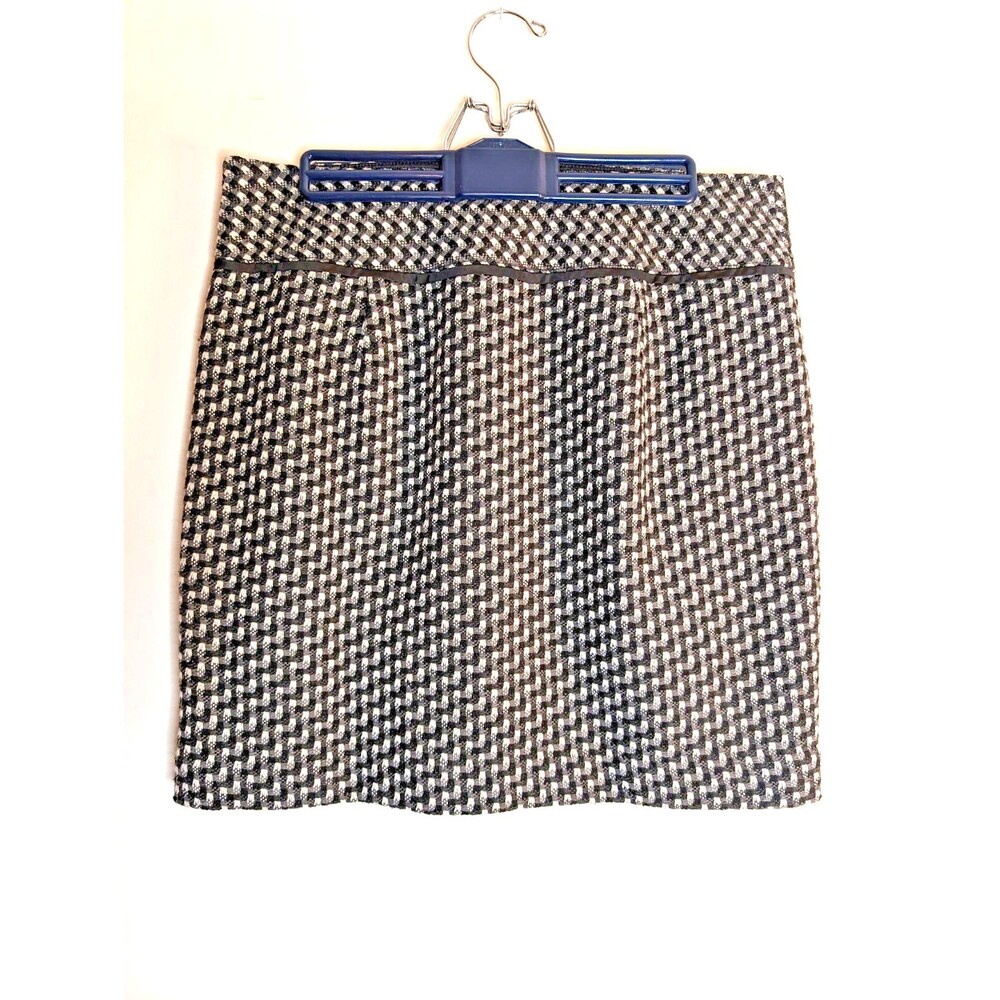 Ann Taylor Loft Tweed Hounds Tooth Skirt Lined Sz 6 Office Work Preppy Academia